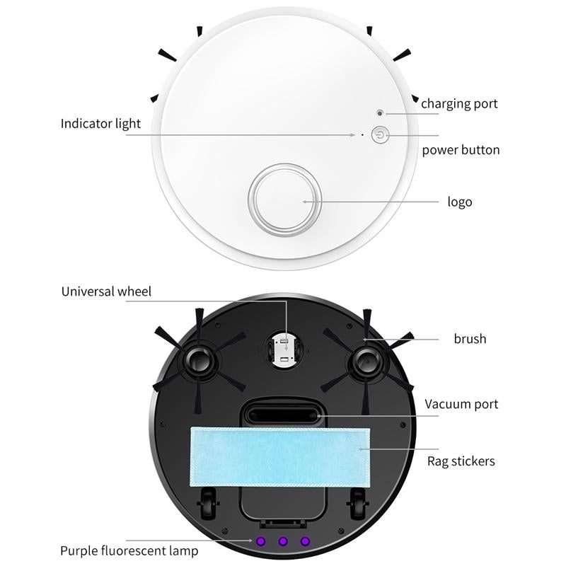 Intelligent Usb Charging Sweeping Robot - White-1915196641896435713