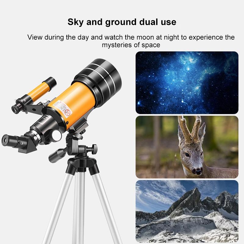 Stargazing Telescope For High-Definition Astronomical Viewing - Black / Yellow-1915196643762900995