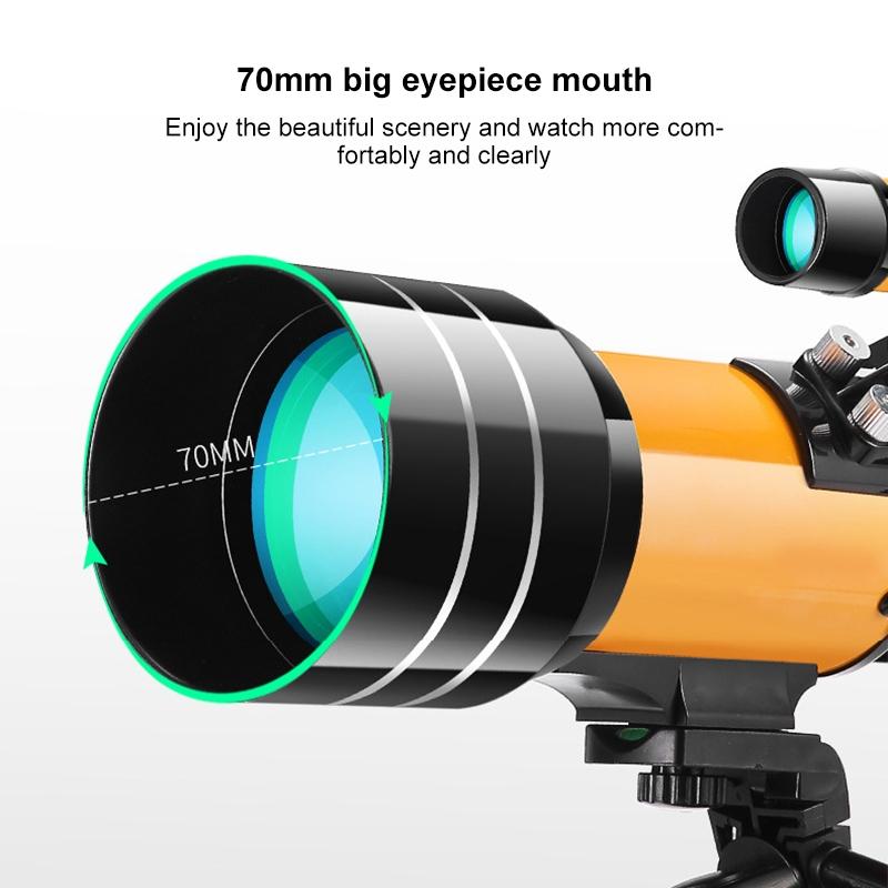 Stargazing Telescope For High-Definition Astronomical Viewing - Black / Yellow-1915196643762900996