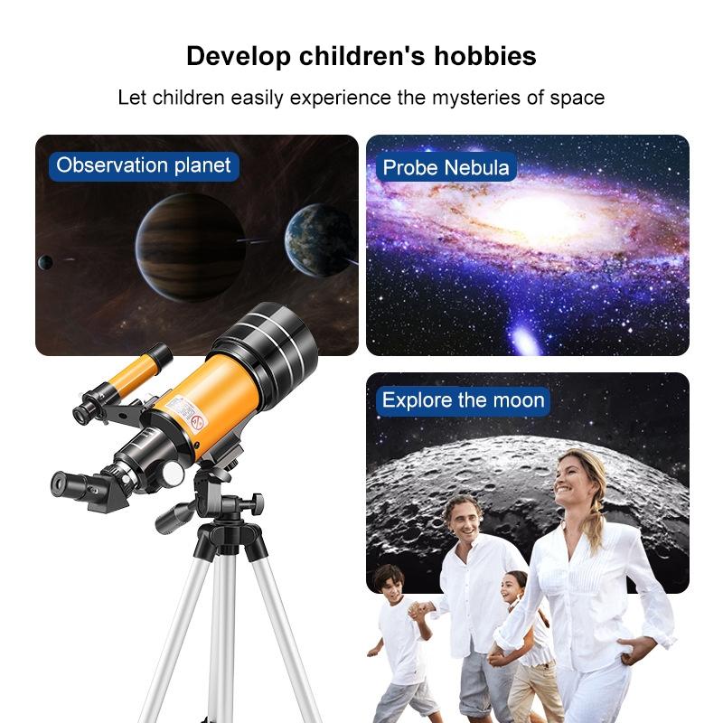 Stargazing Telescope For High-Definition Astronomical Viewing - Black / Yellow-1915196643762900997