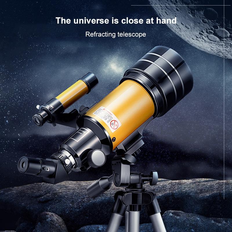 Stargazing Telescope For High-Definition Astronomical Viewing - Black / Yellow-1915196643762900999