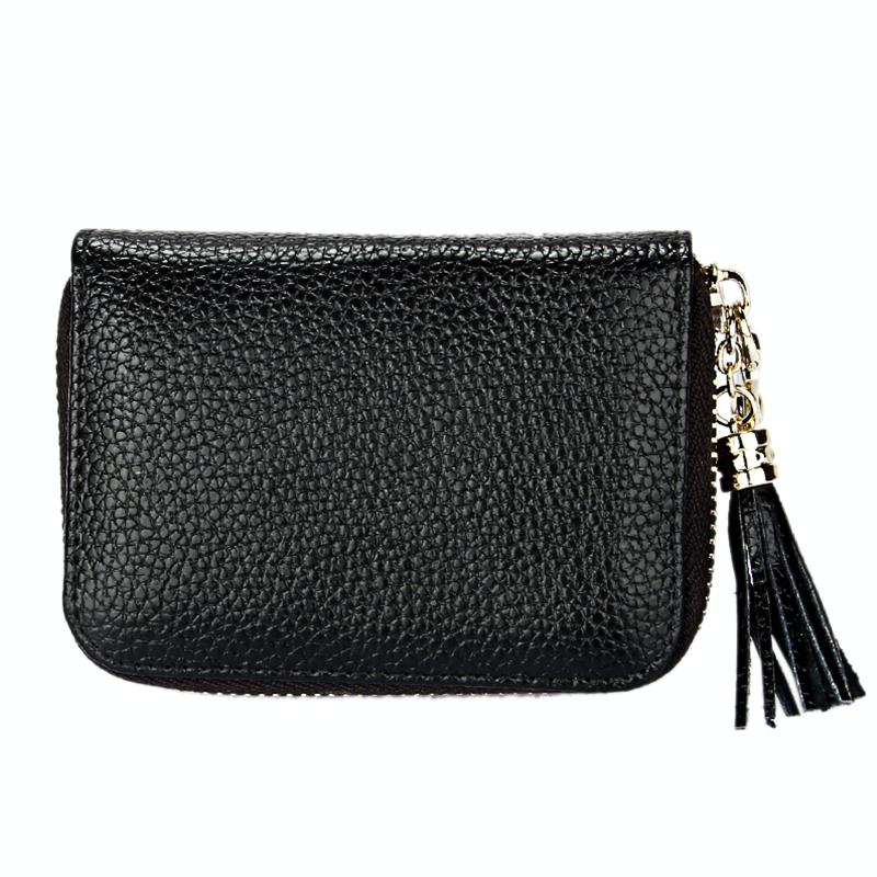 Stylish Cowhide Leather Card Holder With Tassel & 15 Slots For Women-1909402152934182912