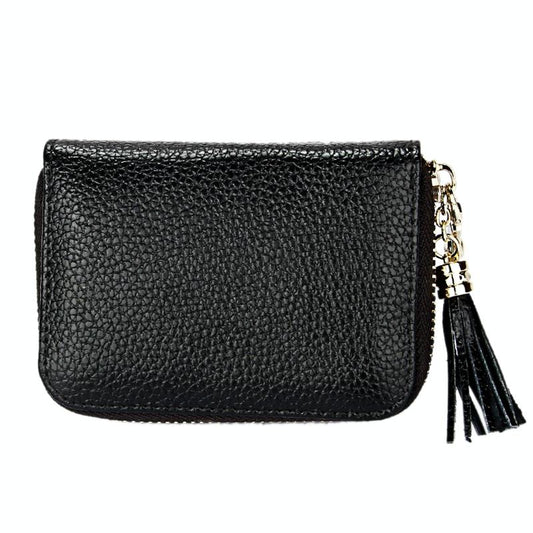 Stylish Cowhide Leather Card Holder With Tassel & 15 Slots For Women-1909402152934182912