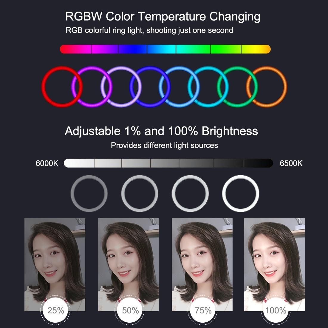 6.2 Rgbw Led Ring Light With Remote And Tripod-1915196757072023560
