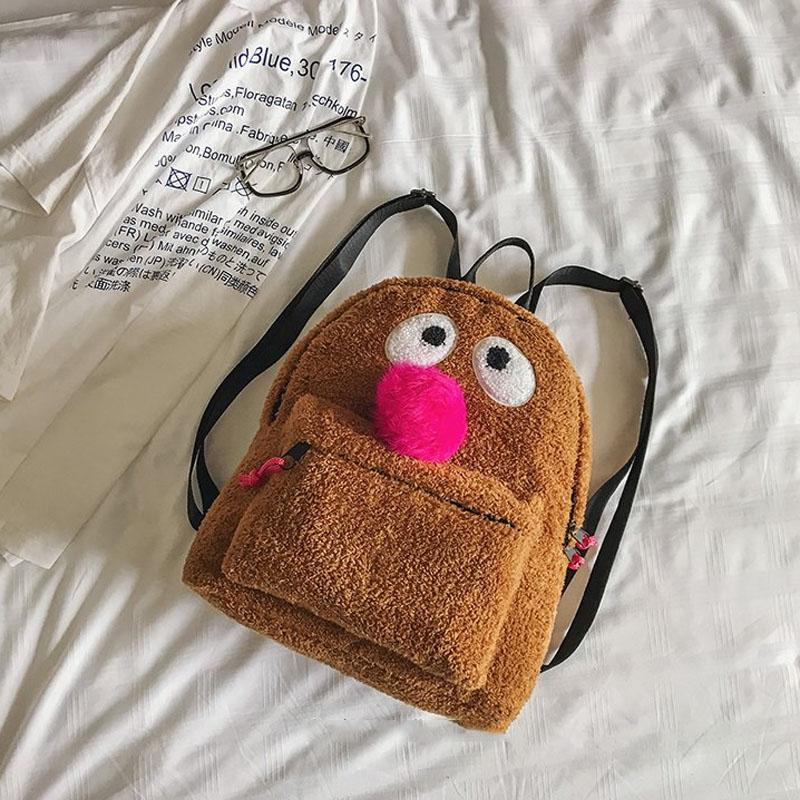 Girls' Plush Bird Backpack - Compact And Cute-1915196644077473794