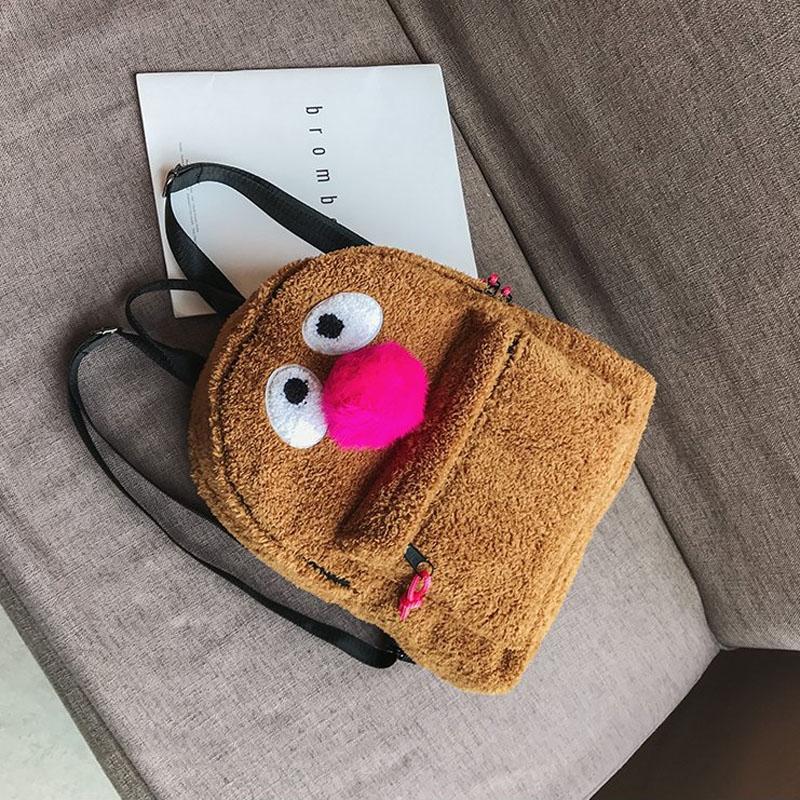 Girls' Plush Bird Backpack - Compact And Cute-1915196644077473795