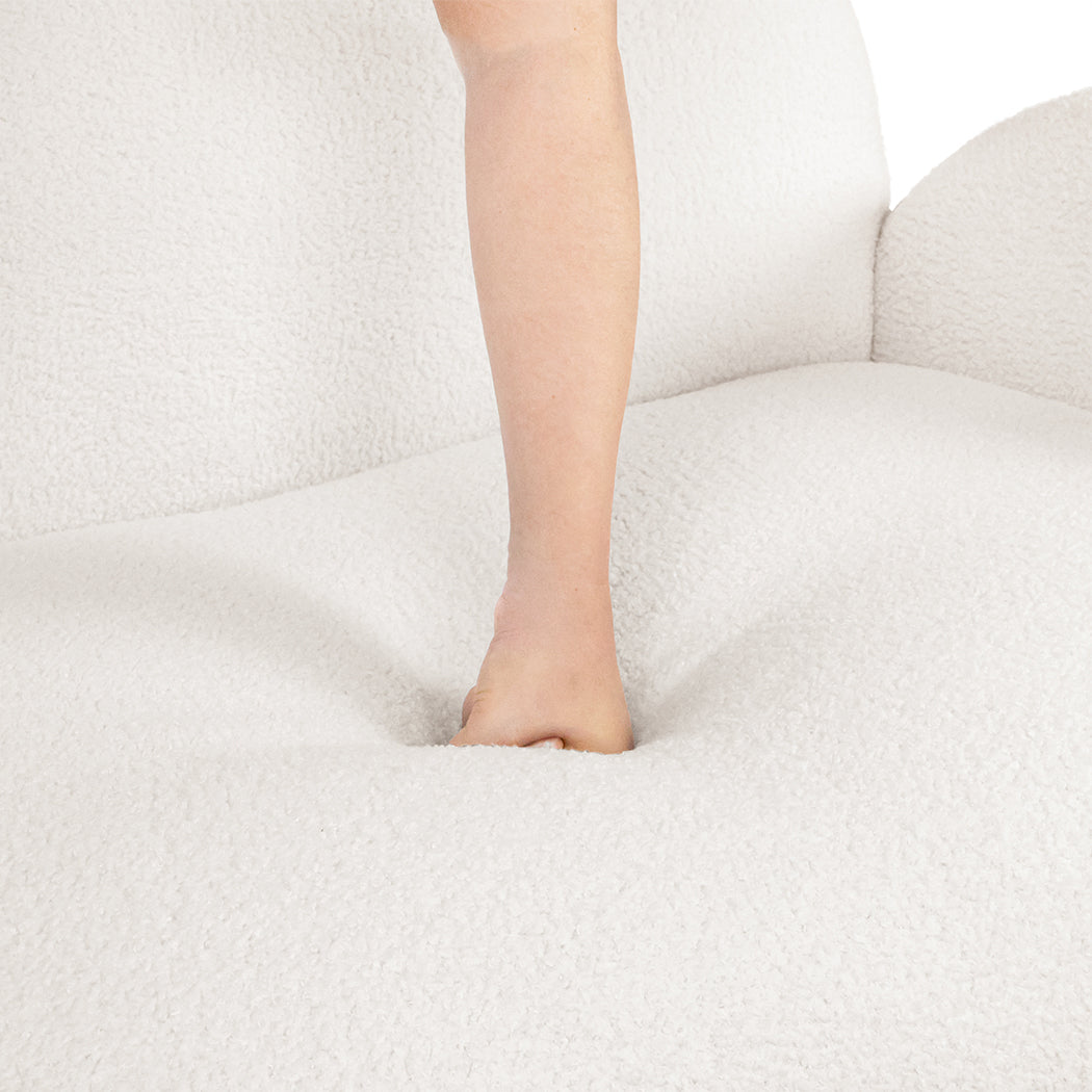 Levede Cloud Sofa 3 Seater Sherpa Fleece White-1910112206943555589