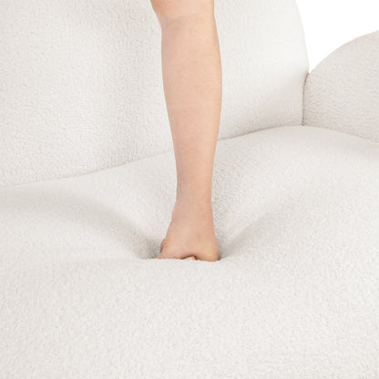 Levede Cloud Sofa 3 Seater Sherpa Fleece White-1910112206943555589