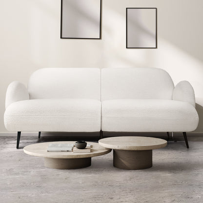 Levede Cloud Sofa 3 Seater Sherpa Fleece White-1910112206943555590